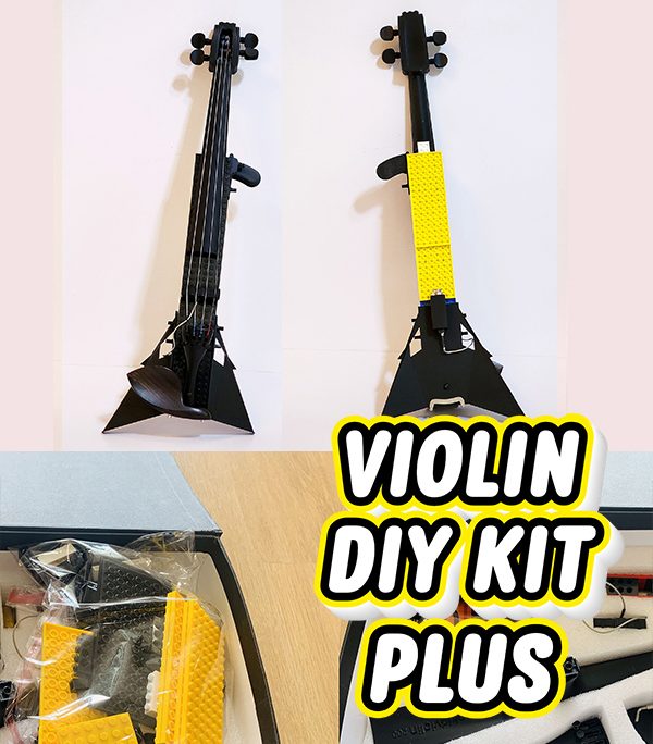 Thunder - Funkidviolin Plus DIYKit - One set to build three sizes 4/4 3/4 1/2 - passive sound pickup connect to amplifier - Lego Compatible