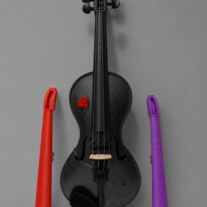 RedHeart Plus - Acoustic/Electric Hybrid - Fully setup - 1/2 | 3/4 | 4/4 One Platform for Three Sizes - Lego Interface - with Bow