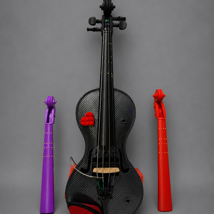 RedHeart - Acoustic/Electric Hybrid - Fully setup - 1/10 | 1/8 | 1/4 One Platform for Three Sizes - Lego Interface - with Bow